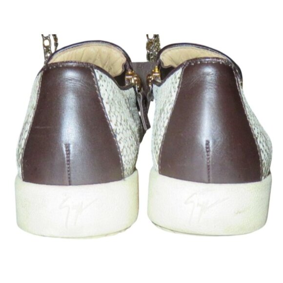 Giuseppe Zanotti Python Embossed Italian Leather Devon Skate Shoes Sneakers 9 39 - Picture 4 of 10